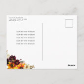 Herfst in Love Sunflower Red Pumpkin Vrijgezellenf Briefkaart (Achterkant)