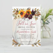 Herfst in Love Sunflower Red Pumpkin Vrijgezellenf Kaart (Staand voorkant)