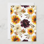 Herfst in Love Sunflower Red Pumpkin Vrijgezellenf Kaart (Achterkant)