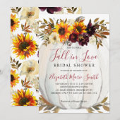 Herfst in Love Sunflower Red Pumpkin Vrijgezellenf Kaart (Voorkant / Achterkant)