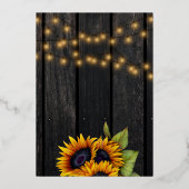 Herfst in Love sunflower roustige trouwgoudscript Folie Uitnodiging (Achterkant)