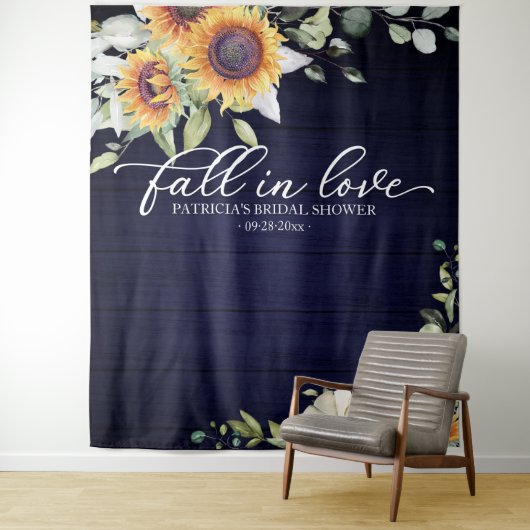 Herfst in Love Sunflower Vrijgezellenfeest Backdro Wandkleed (In situ)