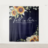 Herfst in Love Sunflower Vrijgezellenfeest Backdro Wandkleed (Voorkant)