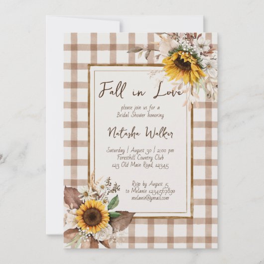 Herfst in Love Sunflowers Country vrijgezellenfees Kaart (Voorkant)