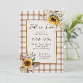 Herfst in Love Sunflowers Country vrijgezellenfees Kaart (Staand voorkant)