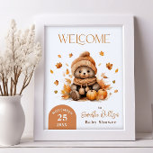 Herfst In Love Teddy Bear Oranje pompoen Welkom Poster