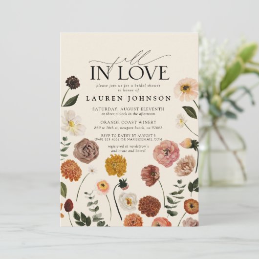 Herfst in Love Terracotta Garden Vrijgezellenfeest Kaart (Staand voorkant)