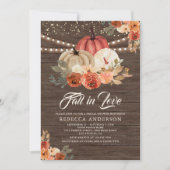 Herfst in Love Terracotta Pumpkin Wood Vrijgezelle Kaart (Voorkant)