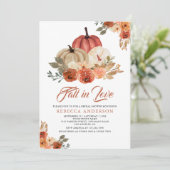 Herfst in Love Terracotta Rust Pumpkin Vrijgezelle Kaart (Staand voorkant)