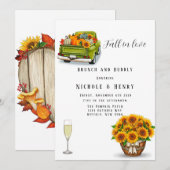 Herfst in Love Truck Pumpki Bubble & Bubble Kaart (Voorkant / Achterkant)