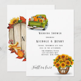 Herfst in Love  Truck Pumpkin Weduwen Shower Kaart