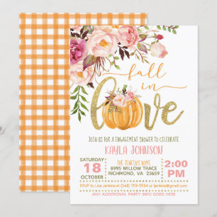 Herfst in Love Verloving Shower Invitation - OG Kaart
