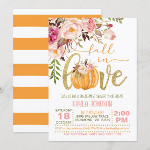 Herfst in Love Verloving Shower Invitation - OS Kaart
