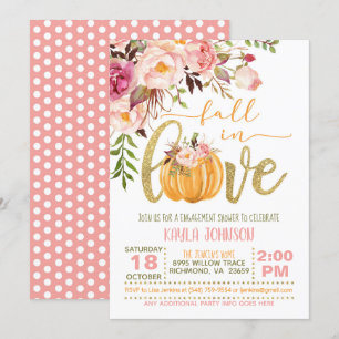 Herfst in Love Verloving Shower Invitation - PD Kaart