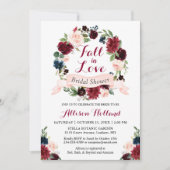 Herfst in Love Vrijgezellenfeest Burgundy Floral W Kaart (Voorkant)