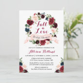 Herfst in Love Vrijgezellenfeest Burgundy Floral W Kaart (Staand voorkant)