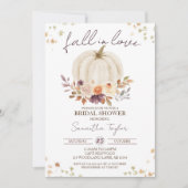 Herfst in Love Vrijgezellenfeest, Gold White Pumpk Kaart (Voorkant)