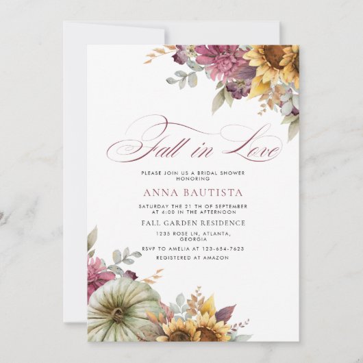 Herfst in Love Vrijgezellenfeest Kaart (Voorkant)