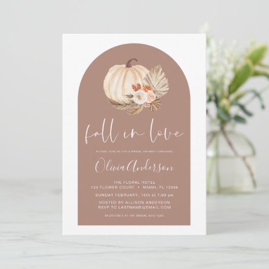 Herfst in Love Vrijgezellenfeest Pampas Grass Terr Kaart (Staand voorkant)