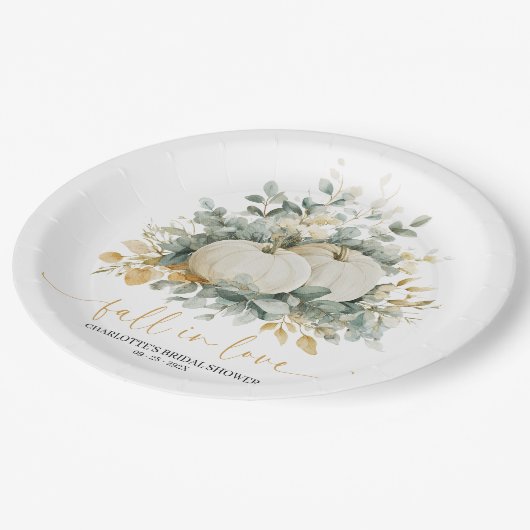 Herfst in Love Vrijgezellenfeest Papieren Bordje (Gekanteld)