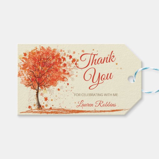 Herfst in Love Vrijgezellenfeest Party Favor Danku Cadeaulabel (Voorkant (Horizontaal))