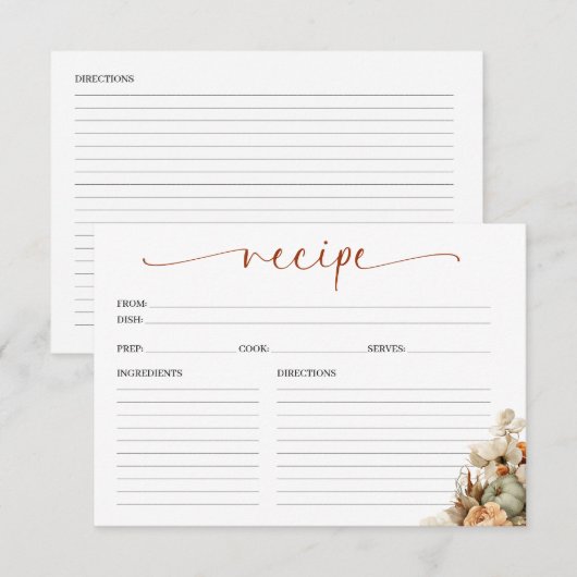 Herfst In Love Vrijgezellenfeest Recept Kaart (Voorkant / Achterkant)