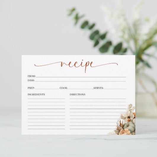 Herfst In Love Vrijgezellenfeest Recept Kaart (Staand voorkant)