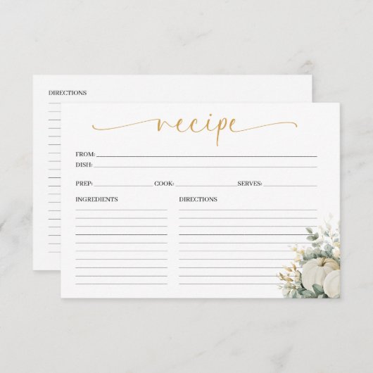 Herfst In Love Vrijgezellenfeest Recept Kaart (Voorkant / Achterkant)