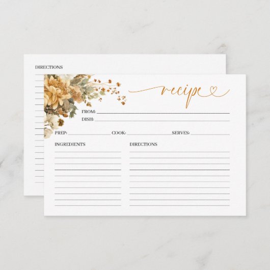 Herfst In Love Vrijgezellenfeest Recept Kaart (Voorkant / Achterkant)