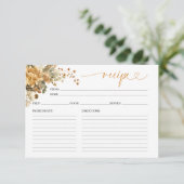 Herfst In Love Vrijgezellenfeest Recept Kaart (Staand voorkant)