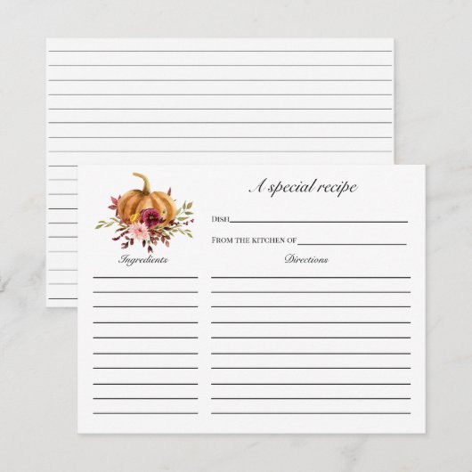 Herfst in Love Vrijgezellenfeest Recipcard Kaart (Voorkant / Achterkant)