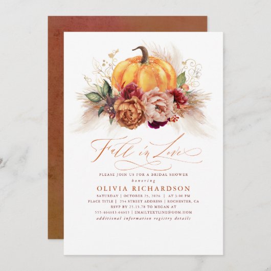 Herfst in Love Vrijgezellenfeest Rust Flowers Pump Kaart (Voorkant / Achterkant)