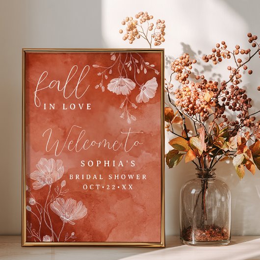 Herfst in Love Vrijgezellenfeest Welcome Sign Poster