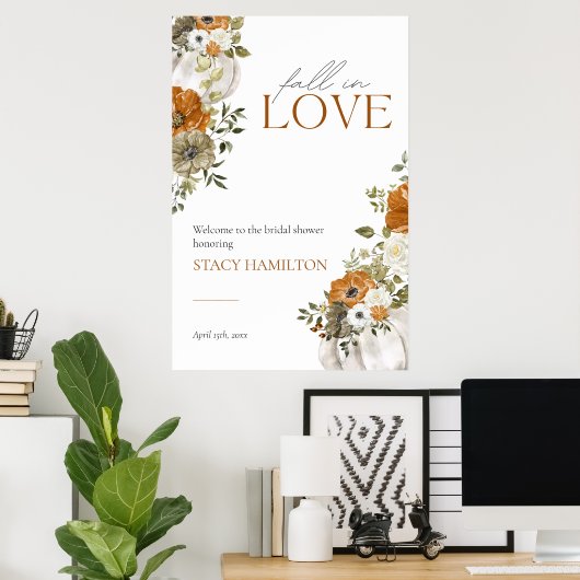 Herfst in Love Vrijgezellenfeest Welcome Sign Poster (Thuiskantoor)