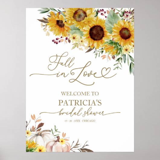 Herfst in Love Vrijgezellenfeest Welcome Sign Poster (Voorkant)