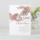 Herfst in Love Waterverf Leaf Vrijgezellenfeest Ru Kaart (Staand voorkant)