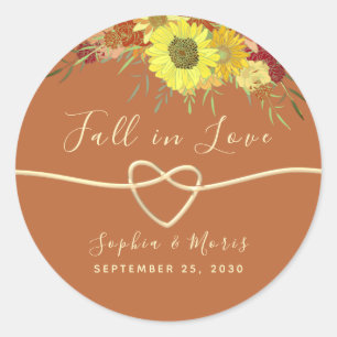 Herfst in Love Wedding Favor Classic Round Sticker