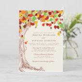 Herfst in Love Wedding Invitting Kaart (Staand voorkant)