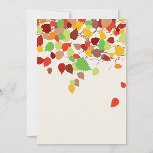 Herfst in Love Wedding Invitting Kaart (Achterkant)