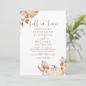 Herfst in Love Wedding Pampas Grass Terracotta Kaart (Staand voorkant)