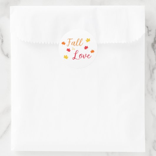 Herfst in Love Wedding Ronde Sticker (Tas)