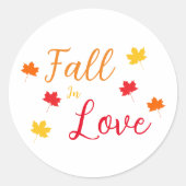 Herfst in Love Wedding Ronde Sticker (Voorkant)