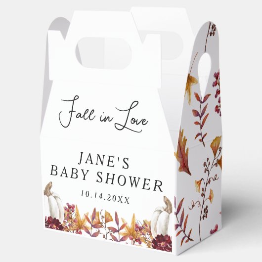 Herfst in Love White Pumpkin Baby shower Bedankdoosjes (Geopend)