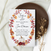 Herfst in Love White Pumpkin Baby shower Kaart