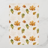 Herfst in Love White Pumpkin Bird Vrijgezellenfees Folie Uitnodiging (Achterkant)