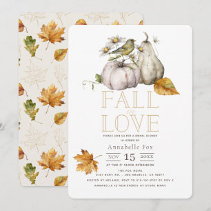 Herfst in Love White Pumpkin Bird Vrijgezellenfees Kaart