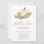 Herfst in Love White Pumpkin Botanisch Vrijgezelle Kaart (Voorkant)