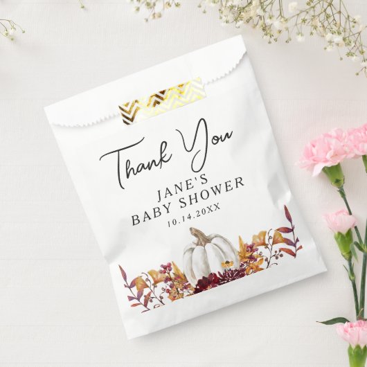 Herfst in Love White Pumpkin Hartelijk dank Bedankzakje (Gezegeld)