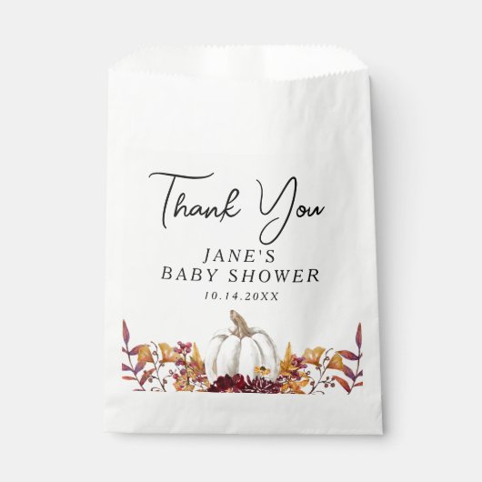 Herfst in Love White Pumpkin Hartelijk dank Bedankzakje (Voorkant)