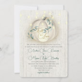 Herfst in Love White Pumpkin & Lights Rustic Weddi Kaart (Voorkant)